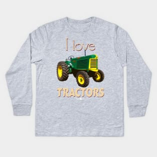 I Love Tractors Oliver 88 Kids Long Sleeve T-Shirt